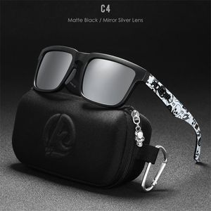 Sunglasses KDEAM Ken Block Polarized Sun Glasses Men Square Reflective Coating Mirrored Lens UV400 Brand With Case 221101