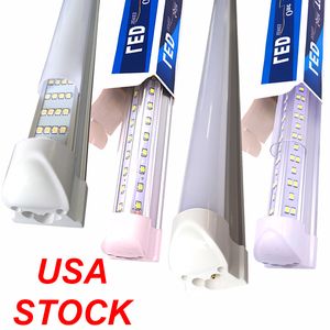 Super Bright Led Fluorescent Tube Light Energy Saving T8 Integrated V Shaped Fixture Supermarket Parkings Workshop Lighting Frosted Cover Milky Covers crestech