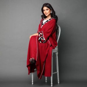 Muslimische Kleider für besondere Anlässe, Kleid aus dem Nahen Osten, bedrucktes Panel-Kleid, modisches Vintage-Kleid mit großem Saum, lockeres Partygewand AB252