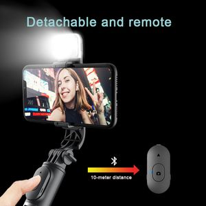 إكسسوارات صور الهاتف الخليوي اللاسلكي Bluetooth متوافق مع Selfie Stick Stick مصراع ثلاثي الأبعاد قابلة للطي Remote لـ iOS Android Hot