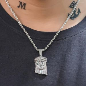 Halsketten mit Anhänger Iced Out Kleine Jesus-Stück-Halskette Papa-Schmuck
