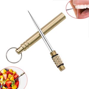 Tytanium Outdoor EDC Przenośna wielofunkcyjna Kogution Butelka Fruit Fork Camping