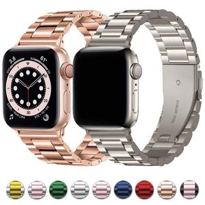 Luxury rostfritt st￥lband f￶r Apple Watch Ultra 49mm 8 7 6 5 4 3 Band 41mm 45mm 38mm 42mm armband Sport Watchband IWatch Series 40mm 44mm