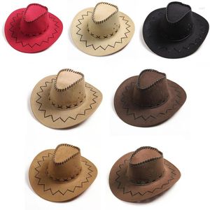 Berets 449b Fashion Cowboy Hat для детей персонализированная вечеринка соломенная замша ткань Sun Дети западные мальчики девочки