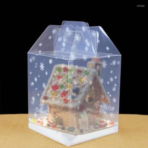 ギフトラップ50pcs 15 18cm透明なジンジャーブレッドハウスパッケージクッキーケーキキャンディーチョコレートボックスウェディングボックスボックス