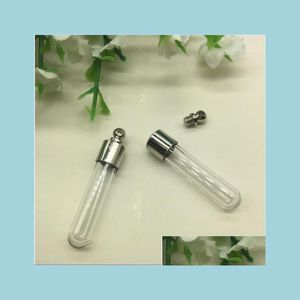 Pendants Screw Cap Tube 35X6Mm Glass Vial Pendant Crystal Per Locket Rice Necklace Charm Fill Bottle1 Drop Delivery 2022 Home Garden Dhcuc