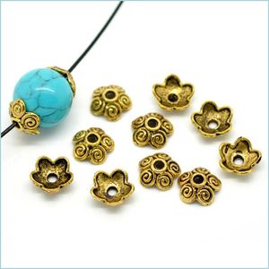 Other 100Pcs Ancient Gold Tone Flower Bead Caps Bracelet Necklace Diy Jewelry Findings Fit Beads Accessories 10X4Mm Drop Delivery 20 Dhumq