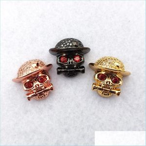 Anhänger Halsketten SKL Connector Zirkonia Schmuck DIY Coole Punk Skeleton Perlen Für Armband Machen Finden Ct480 Drop Lieferung Dhg8U