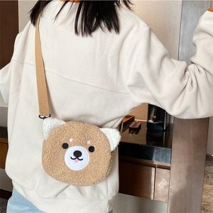 Backpacks Cute Cartoon Lamb Wool Shoulder Bag For Girls Kids Crossbody Bag Children Handbag Small Coin Purse 221101