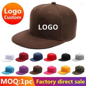 Bollkepsar Vuxen anpassade sporthattar med platt brätte Män Kvinnor Casual Snapback Justerbart tryck Broderi Logotyp Hip Hop Keps Trucker