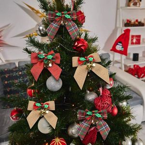 Christmas Decorations 1PC Tree Bows Ornaments Home Garden Pendant DIY Bowknot Wedding Party Hanging Props Decoration Gifts Color Rardomly 50