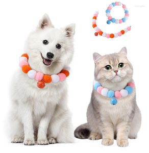 Hundkl￤der husdjur tillbeh￶r katt multicolor halsband valply h￥r boll krage med klocka grooming leveranser semesterfest dekorationer