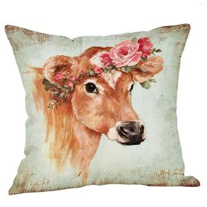 Housse de coussin d'extérieur imprimée cheval, taie d'oreiller carrée de jardin, taie d'oreiller décorative pour canapé, 45 Cm