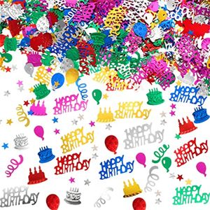 Decora￧￣o de festa por atacado 1000pcs/pacote de feliz anivers￡rio Confetti Cake Metalic Foil Balloon Table Decora￧￵es de dispers￣o Party Baby Shower Diy Arts Crafting KD1