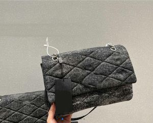 デザイナーパフデニムジーンズショルダーバッグ女性luxurysトートハンドバッグ財布ファッションフロストカウヒドカウボーイクロスボディバッグ