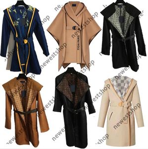 24SS Mix order Autumn womens wool overcoat Designer Coats Women Jacket classical letter Print Woolen Material Hooded Cloak Coat lady Long Trench Coats