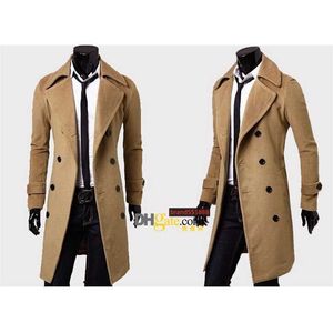 Luxurymens Designer Clothing Trench Coats Winter Fashion Fashion Single Bastted Cashmere Jacket Men sobretudo