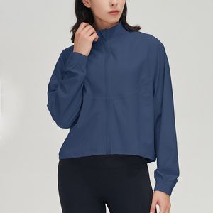 Roupa de fitness casual feminina com zíper, manga longa, manga longa, roupa de ioga, proteção solar, à prova de vento, secagem rápida, top esportivo VELAFEEL