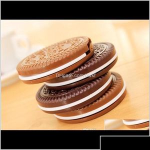 Mirrors Decor Home Gardenjapan Style Mini Cute Cocoa Compact Pocket Portable Hand Mirror With Comb Makeup Tools 2 Colors I Li Otkzv