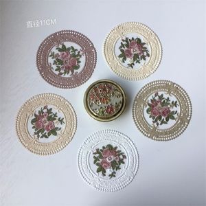 Round Coaster Mats Handmade Crochet Small Cotton Doilies Lace Table Hollow Placemats French Styles