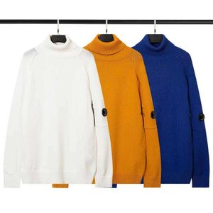 CP Designer Sweter Mens z kapturem dzianina płaszcz pullover mężczyźni kobiety swobodne koszulę wysokiej szyi zimowe wełniane swetry luźne bluza