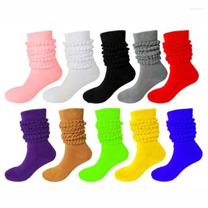 Herrensocken Süßigkeiten Farben Slouch Scunchy Cotton Ladies Mädchen Casual Knie High Stiefel Socke Streetwear für Männer Frauen los