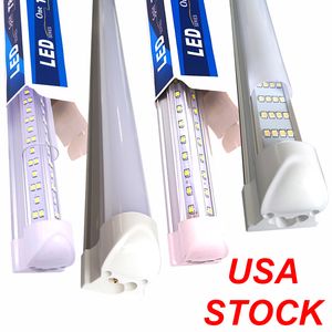 T8 8FT 4FT 36W V-Shaped Led Tube Light Double Glow 2.4m Integration For Cooler Door Led Lights Tubes AC 85-277V Transparent Cover CRESTECH