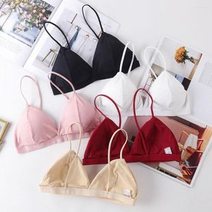 Rennjacken 1 STÜCK Nahtloser BH Frauen Weiche BHs Mädchen Bralette Sexy Solide Dessous Dünner Riemen Drahtfrei Push Up Rückenfreie Komfortunterwäsche