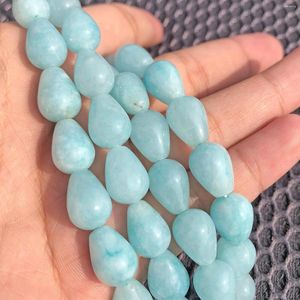Beads Natural Amazonite Jade Stone Water Drop Loose For Jewelry Making Diy Bracelet Earring 8x12mm/10x14mm