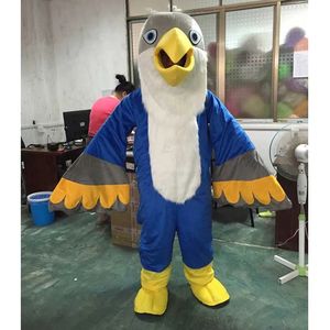 Costume della mascotte dell'uccello bianco blu di Halloween Personaggio a tema animale dei cartoni animati Carnevale Festival Vestito operato Taglia per adulti Vestito da festa all'aperto di Natale