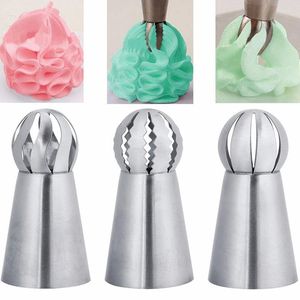 Bakeware Tools 3st/Set Cake Ising Munstycken ryska rörtips spets mögel bakverk dekorera verktyg rostfritt stål kök bakning