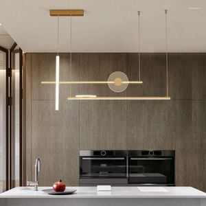 Ljuskronor moderna svarta och guldkronor ledde akryl nordisk minimalistisk lampa för matsal levande kök inomhus
