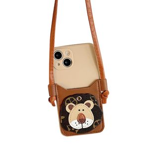 Cartoon Lion Cell Phone Cases Wrist Strap Crossbody Bag Mobile Case Creative Personality Protective Cover For IPhone 14 13 12 Pro Max XR 11 Xs Back Cover TPU Non-slip