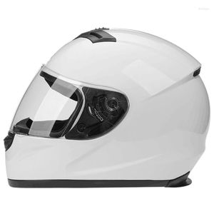 Caschi da moto Casco integrale da corsa Cascos Para Moto Lente trasparente Può essere equipaggiato Capacete Dot Gloss White