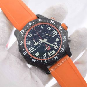 1884 MENS Titta på Montre de Luxe Vk Quartz Movement Rostfritt stål Orange Dial Rubber Strap Relojes Lujo Para Hombre Chronograph Watches Sport Wristwatch