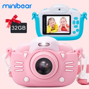 Digital Cameras Minibear Children For Kids 1080P HD Video Toy Birthday Gift Girl Boys 221101