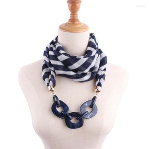 Pendant Necklaces Party Wear Elegant Acrylic Jewelry Necklace Cotton Scarf For Women Hijab Female Accessories