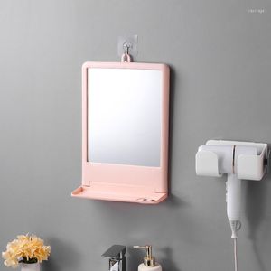 Mirrors Toilet Shower Mirror Anti Fog Decorative Cabinet Wall Mounted Minimalism Bath Bathroom Ronde Spiegel LG50JZ