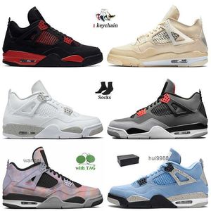 2023 Outdoor Sport Basketballschuhe Jumpman 4s Red Thunder Sail Infrarot Weiß Oreo Zen Master 4 High OG Trainer University Blue PSGs Black Cat JERDON