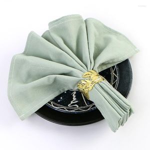 Table Napkin 6 Pieces Green Wrinkled Kitchen Cotton Cloth Beverage Cocktail Party Serviettes Washable Dinner Linen Napkins