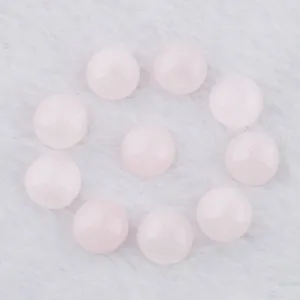 Natural Loose Gemstones Jewelry Rose Quartzs Round Flat Back Cabochons Fit 12mm Cameo Base Button Beads U3262