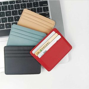 Plånböcker 1pc pu läder -ID -kort hållare godis färg bank box multi slot slim kort fodral plånbok kvinnor män visitkort täcker l221101