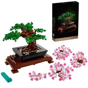 Blokkeert bonsai boombloemboeket eeuwigdurend bouwsteen bakstenen model home decoratie plant potten cadeau kinderen set compatibel 10281 t221101