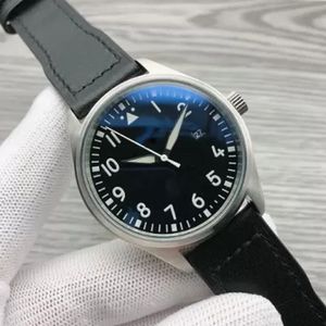 Relógio masculino luxuoso à prova d'água, automático, mecânico, aço inoxidável, couro preto, simples, 41mm, relógio de pulso masculino ao ar livre