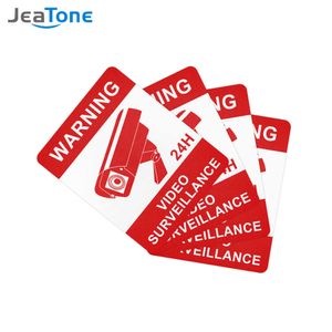 4 Pcs Warning Stickers Surveillance Security Camera Alarm Sticker Warning Decal Signs Waterproof Frosted Texture Tape