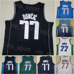 Men Basketball Statement Luka Doncic Jersey 77 Blue Navy White Black Green Team Color Earned Classic Icon City Association Respirável Para Fãs Esportivos Camisa Costurada