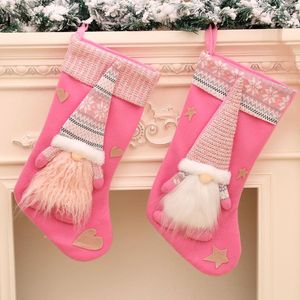 Christmas Decorations Stockings Classic Luxury Velvet Large Hanging Ornament For Fireplace Xmas Tree Holiday Party