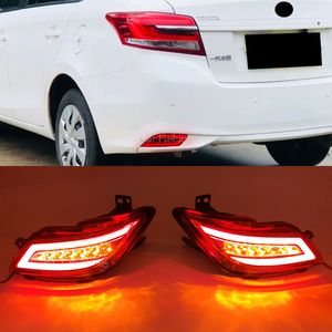 2PCS LED Rear Bumper Reflector Fog Lamp For Toyota Vios 2016 2017 2018 2019 Brake Light Turn Signal Light Warning Light