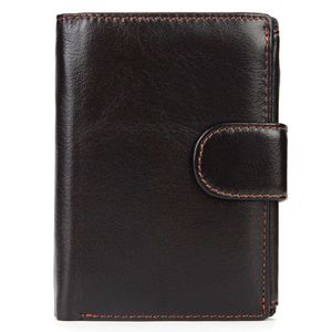Кошельки мужской короткий ретро подлинный кожаный кошелек для монеты топ держатель визитной карточки вертикальный человек L221101