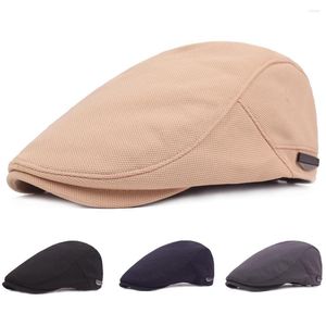 Berets męski czapka zimowa czapka elastyczna regulowana bluszczowa płaska gatsby zwykła kontrola hatcs0533
